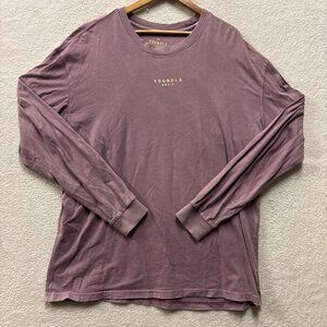 YoungLA Shirt Mens XXL Purple Washed Out Long Sleeve Tee Gym Workout Casual